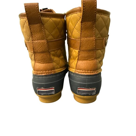 Tommy Hilfiger Womens Quilted Duck Boots With Red Laces Tan & Black Size 9M. Dur - Picture 4 of 10